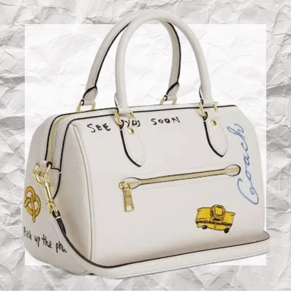 COACH Rowan Satchel Bag With Sketch Print NWT! - Picture 2 of 7